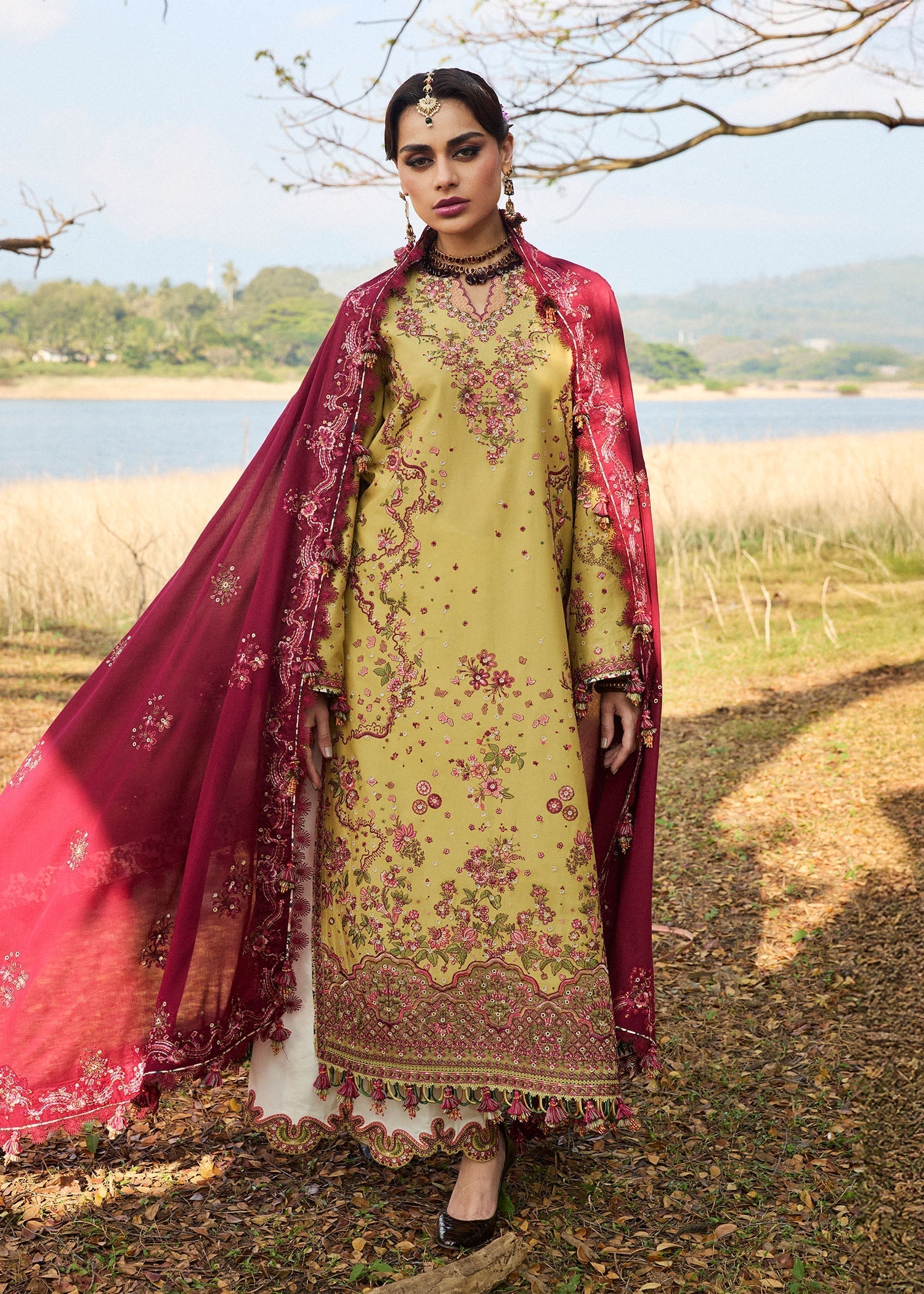 Hussain Rehar | Luxury Lawn 25 | Minted XS Yellow Lawn