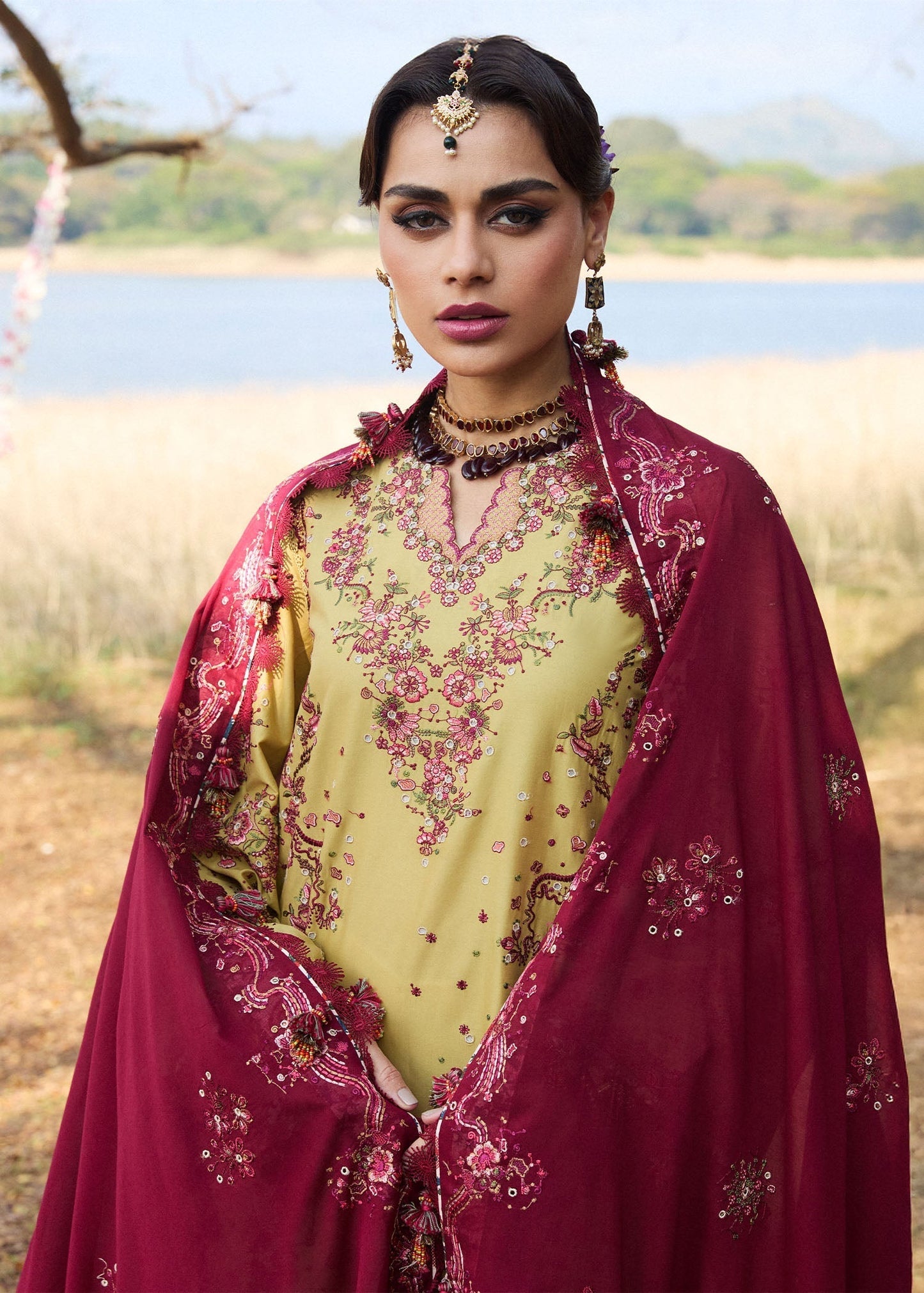 Hussain Rehar | Luxury Lawn 25 | Minted M Yellow Lawn