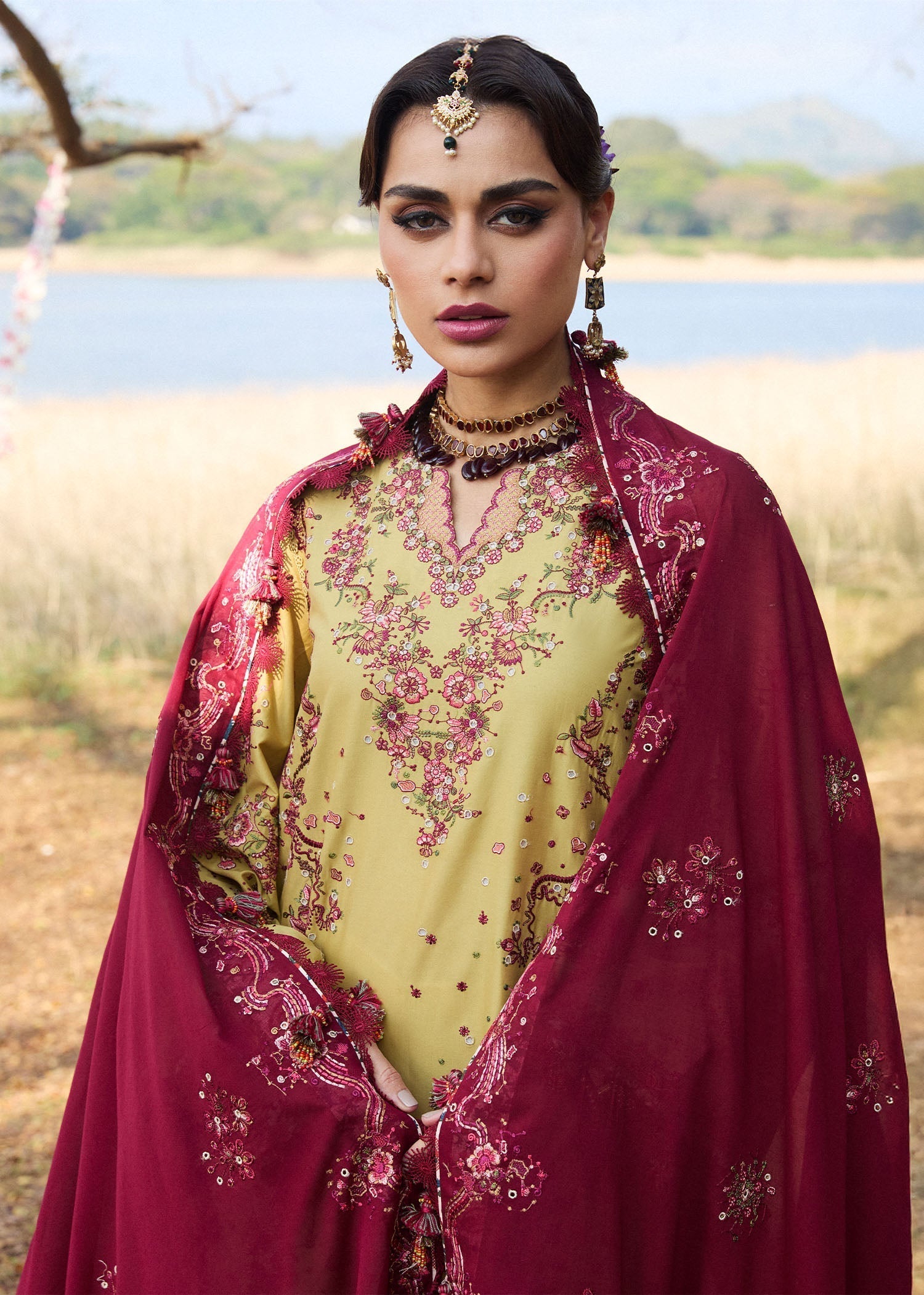 Hussain Rehar | Luxury Lawn 25 | Minted M Yellow Lawn