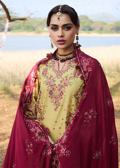 Hussain Rehar | Luxury Lawn 25 | Minted M Yellow Lawn