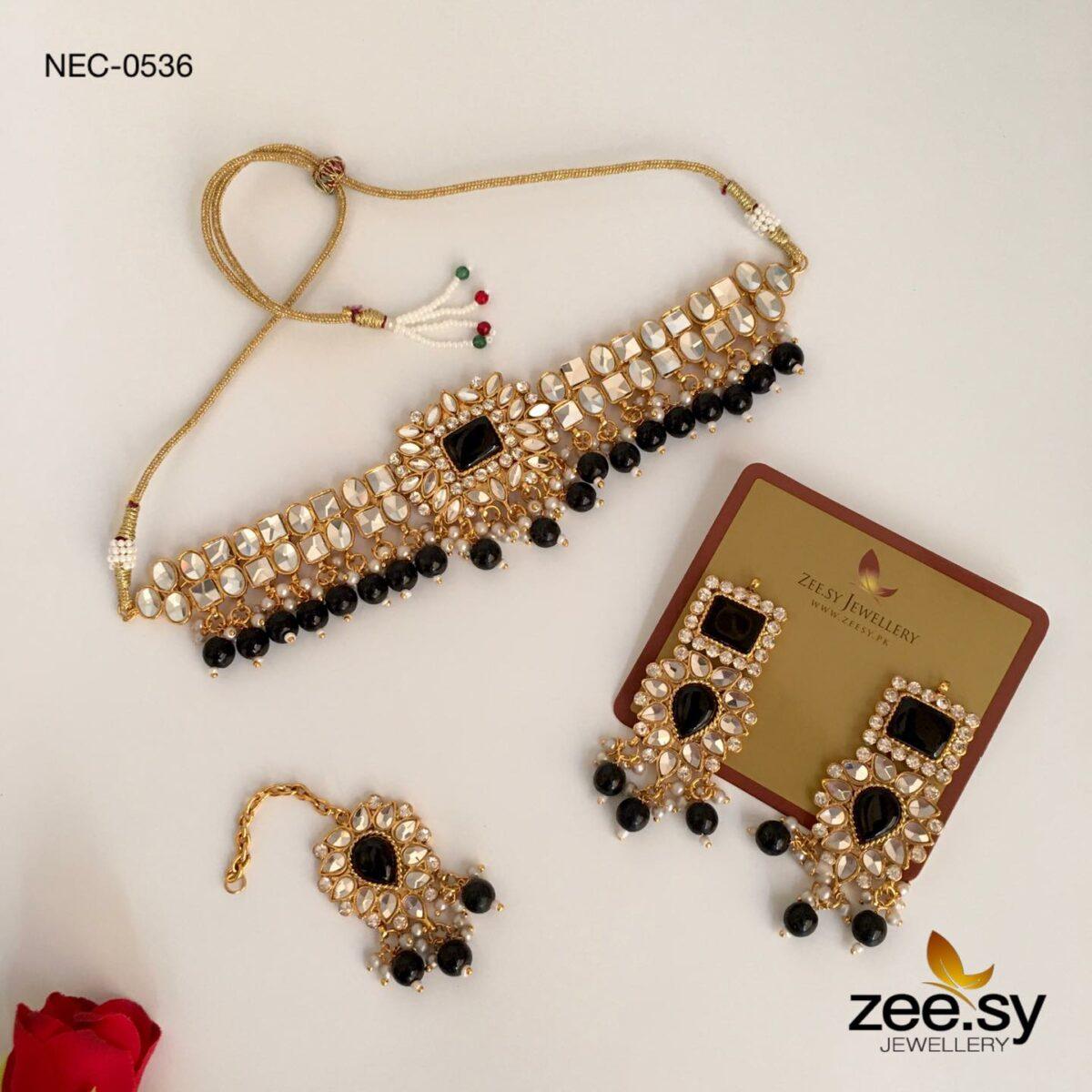 Kundan Necklace-0536 Black