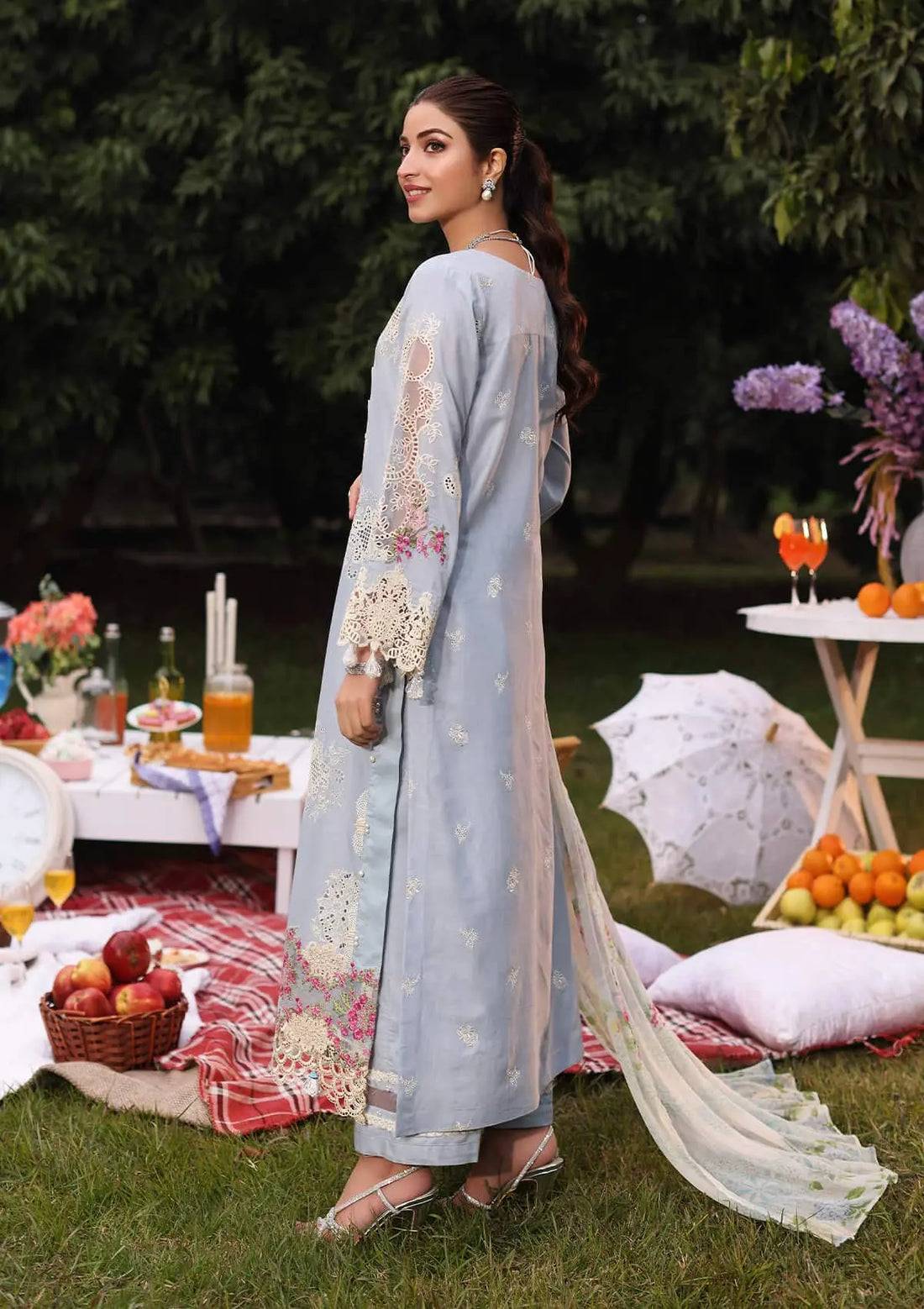 Kahf Premium | Festive Lawn 24 | KFL-08A FIRUZE - Pakistani Designer Dress - by Kahf Premium | Type: Luxury - 100% Original at Saira Sultan