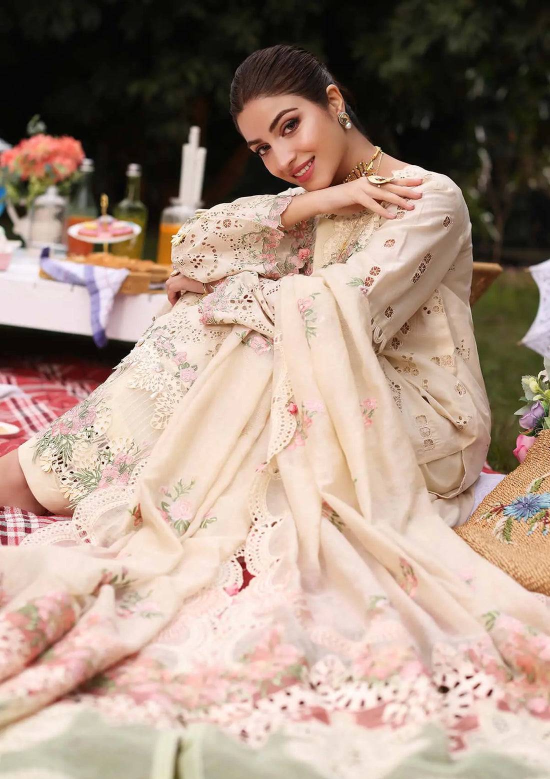 Kahf Premium | Festive Lawn 24 | KFL-07 SHIREEN - Pakistani Designer Dress - by Kahf Premium | Type: Luxury - 100% Original at Saira Sultan