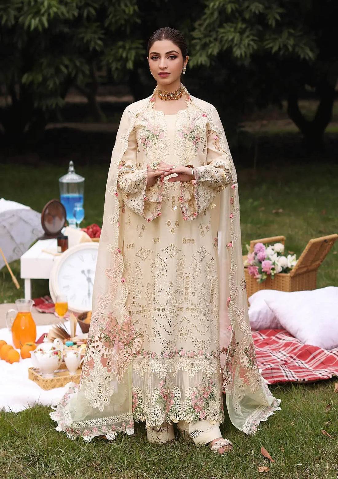 Kahf Premium | Festive Lawn 24 | KFL-07 SHIREEN - Pakistani Designer Dress - by Kahf Premium | Type: Luxury - 100% Original at Saira Sultan