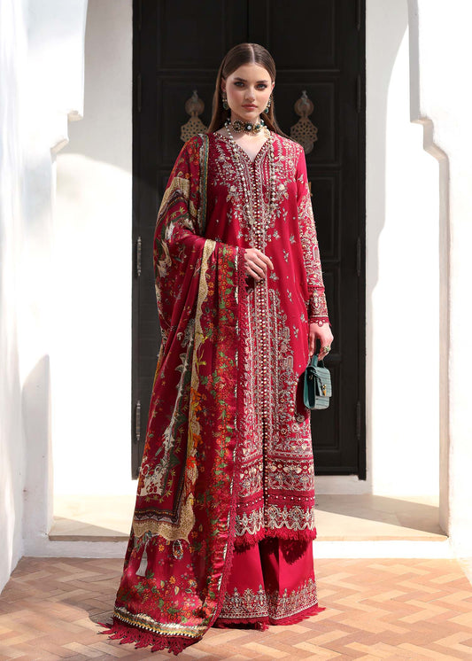Kanwal Malik | Elysia Luxury Lawn 25 | Marina XS Red Lawn