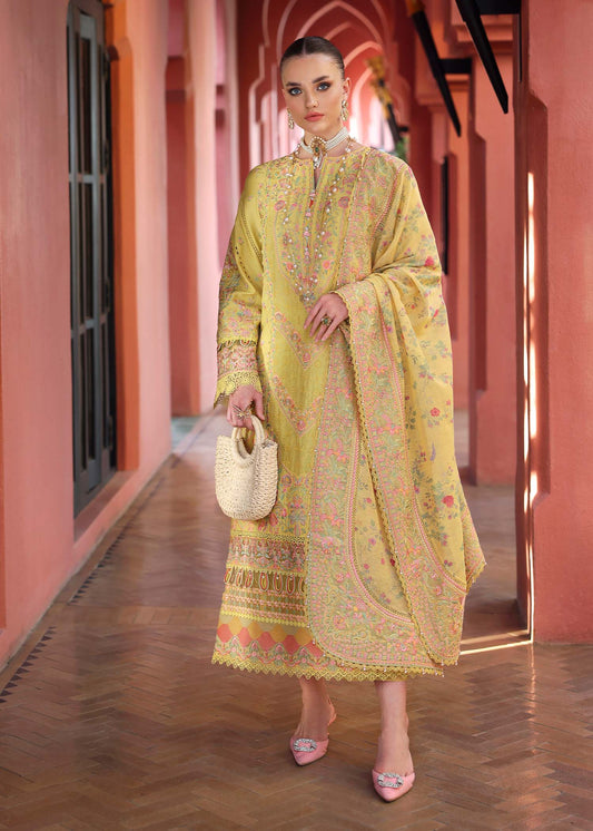 Kanwal Malik | Elysia Luxury Lawn 25 | Summer XS Mist Yellow Lawn