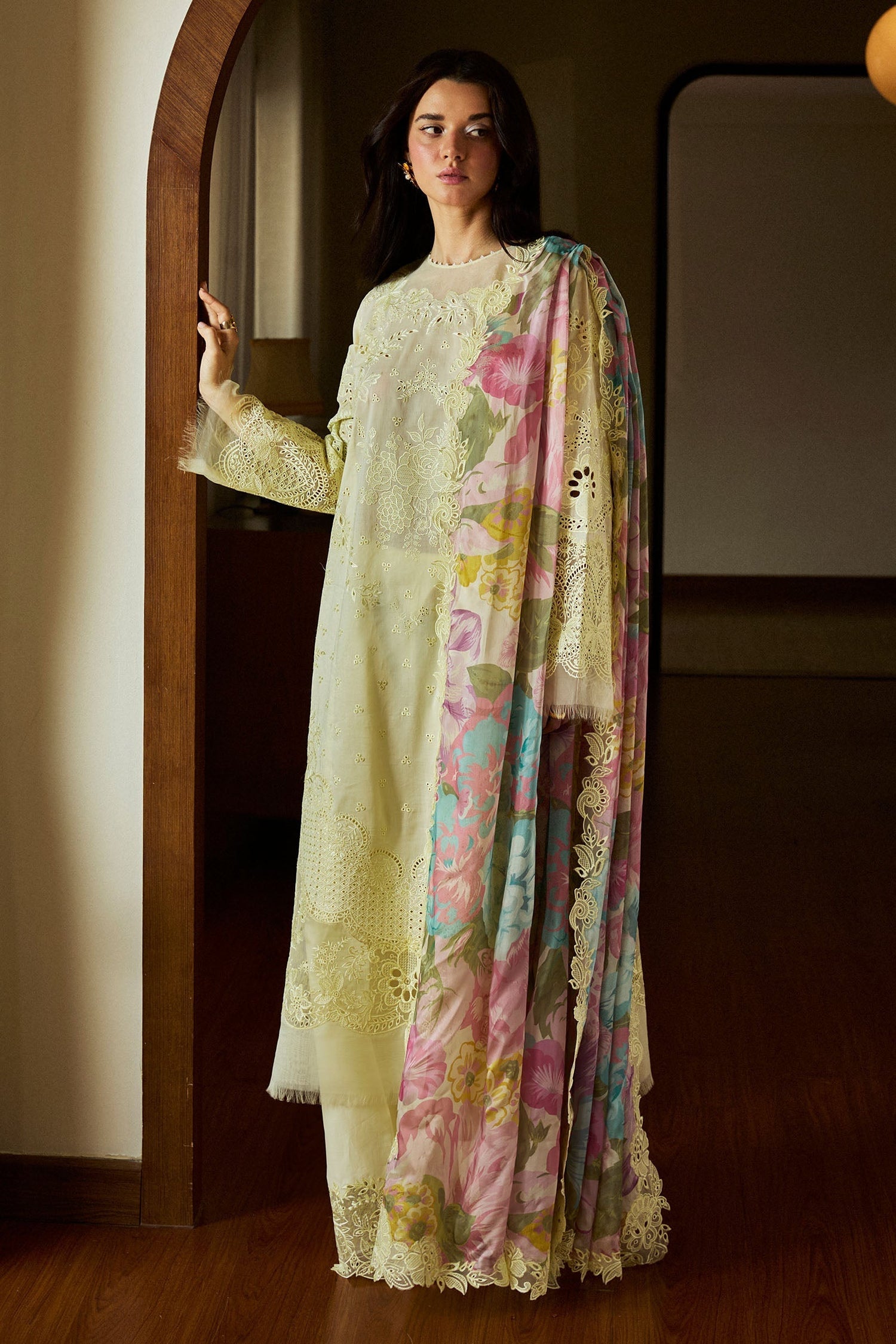 Zara Shahjahan | Satori 25 | Kaori-1B XS Pastel Yellow Lawn