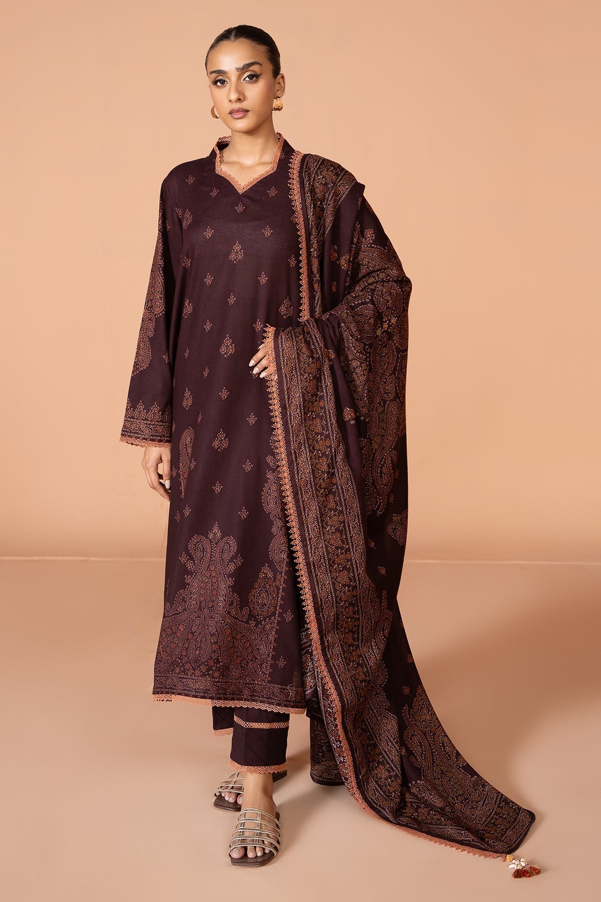 Kayseria | Winter Khaddar 24 | K-07 XS Chocolate Khaddar