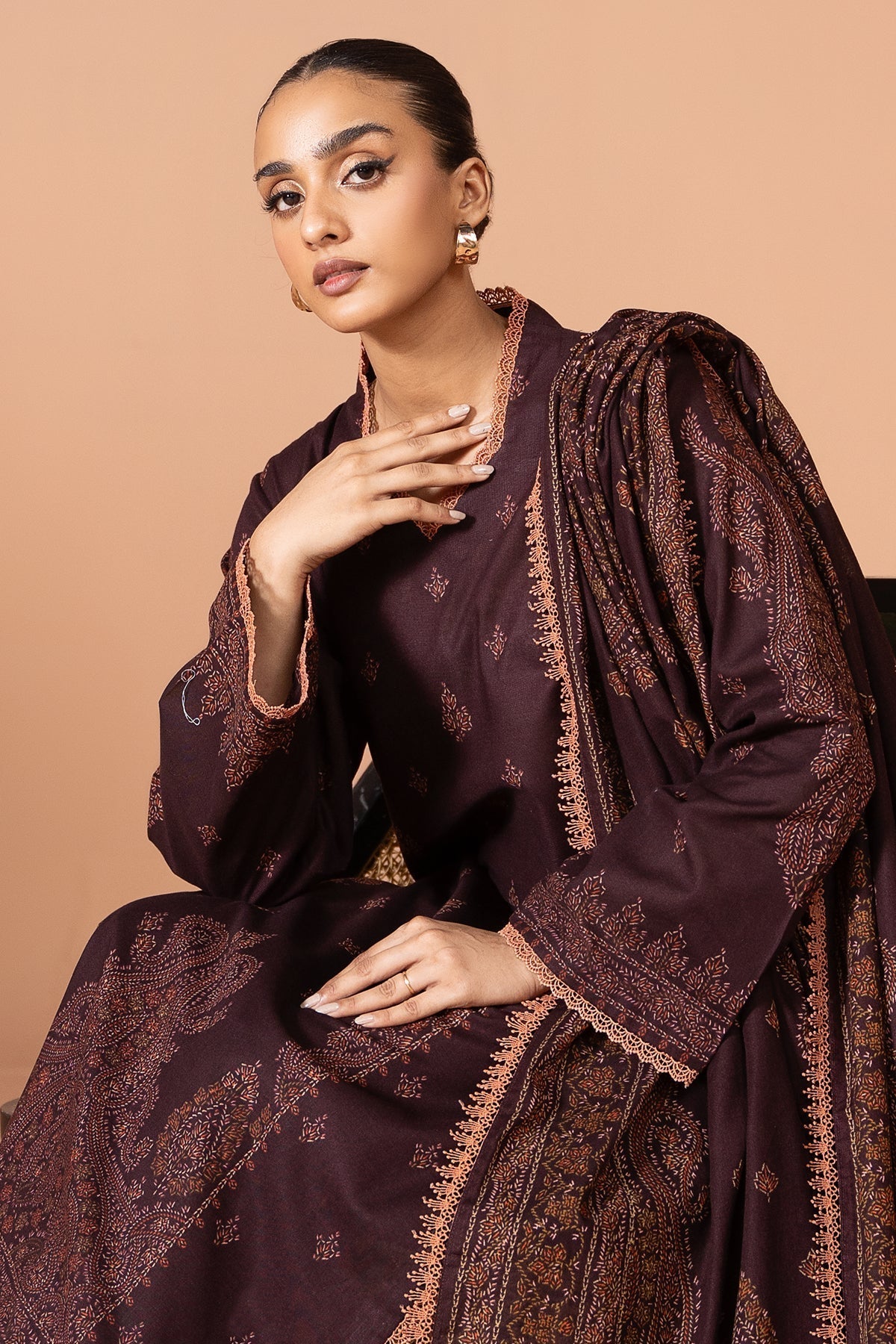 Kayseria | Winter Khaddar 24 | K-07 XL Chocolate Khaddar