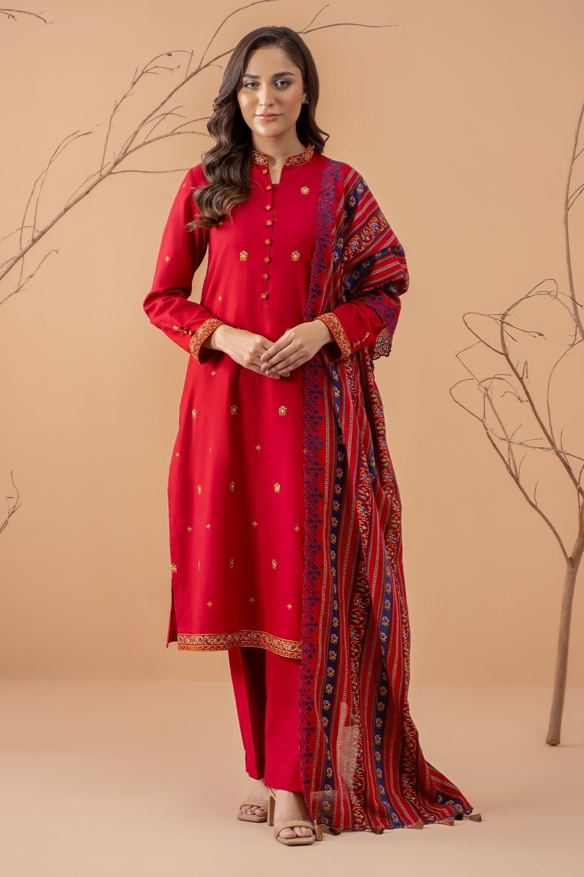 Kayseria | Winter Khaddar 24 | K-12 Khaddar XS Electric Red