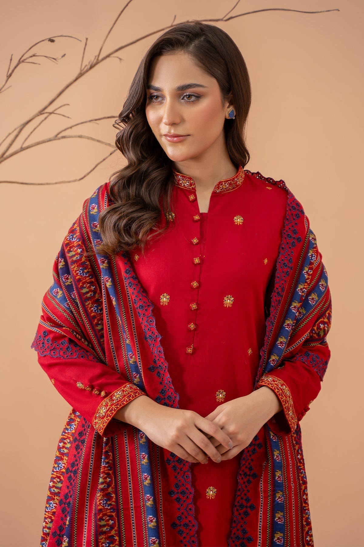 Kayseria | Winter Khaddar 24 | K-12 Khaddar L Electric Red