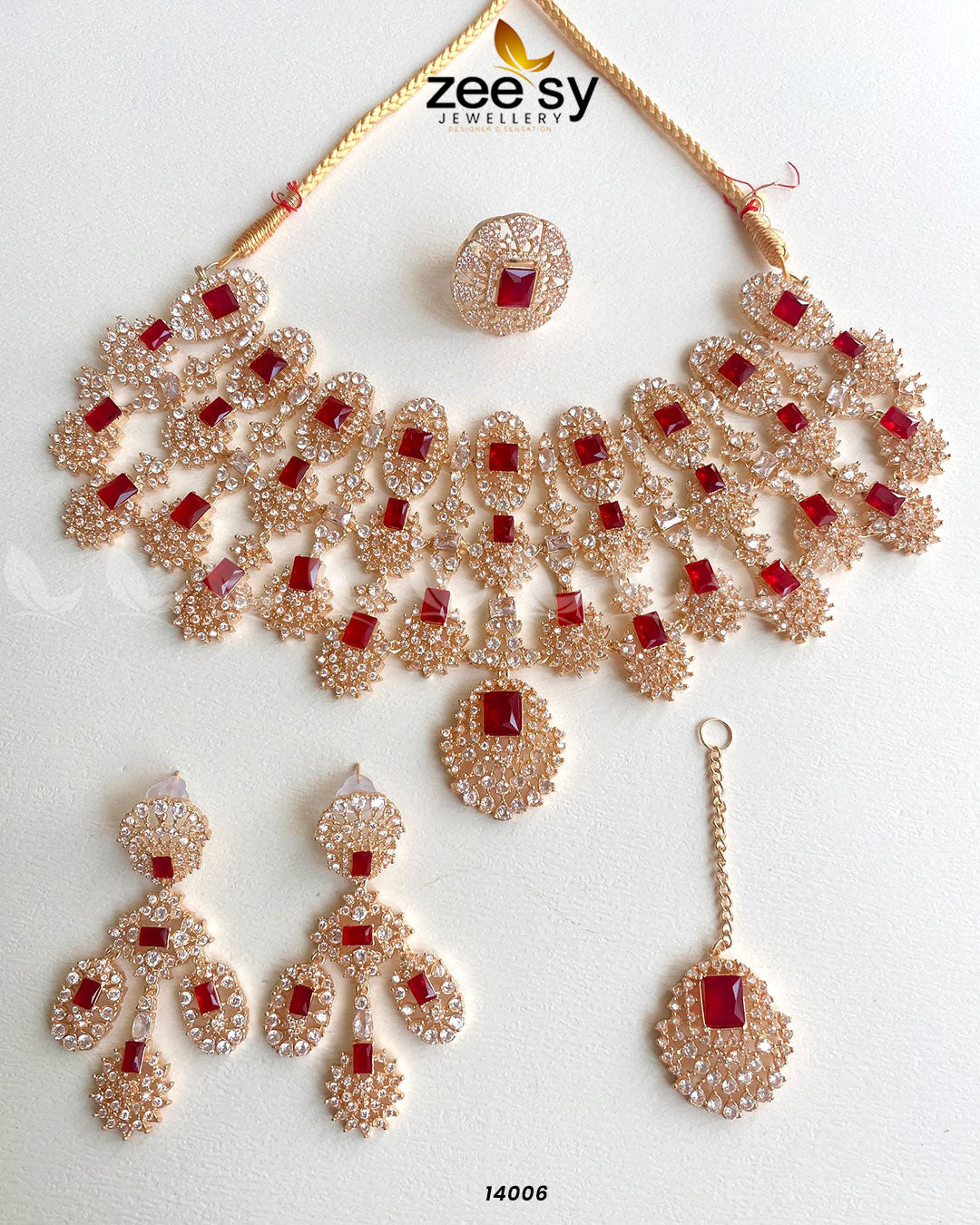 Kiara Advani Bridal Set Golden Red