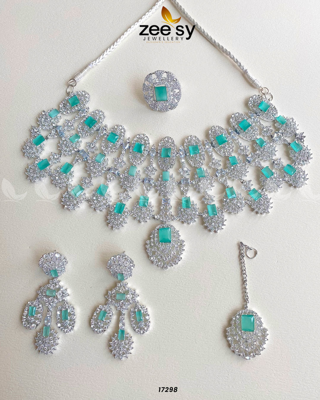 Kiara Advani Bridal Set Silver Mint Green