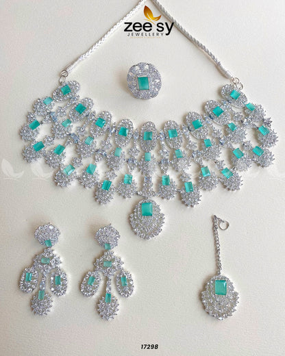 Kiara Advani Bridal Set Silver Mint Green