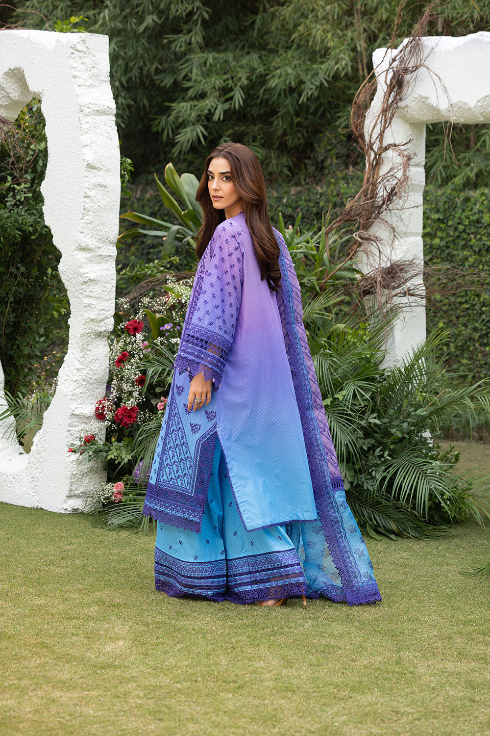 Sobia Nazir | Luxury Lawn 25 | 12B S Purple Gray Lawn