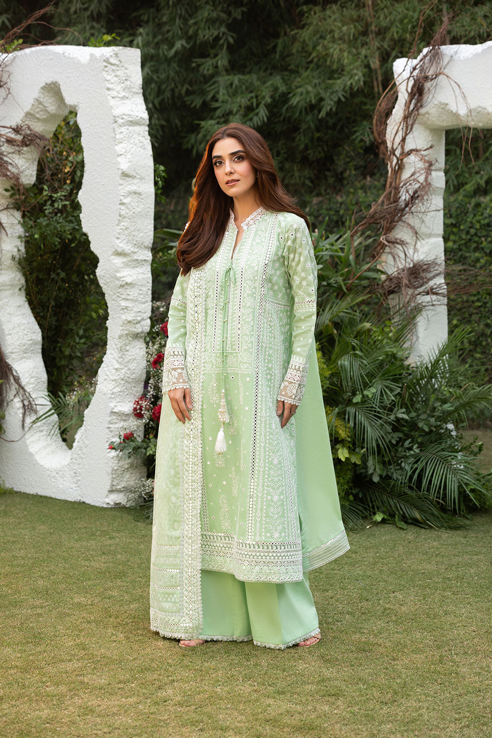 Sobia Nazir | Luxury Lawn 25 | 7B XS Aqua Green Lawn
