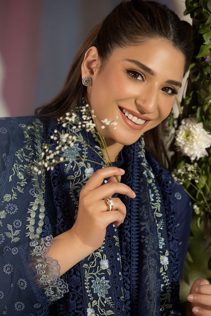 Sobia Nazir | Luxury Lawn 25 | 8A L Navy Blue Lawn