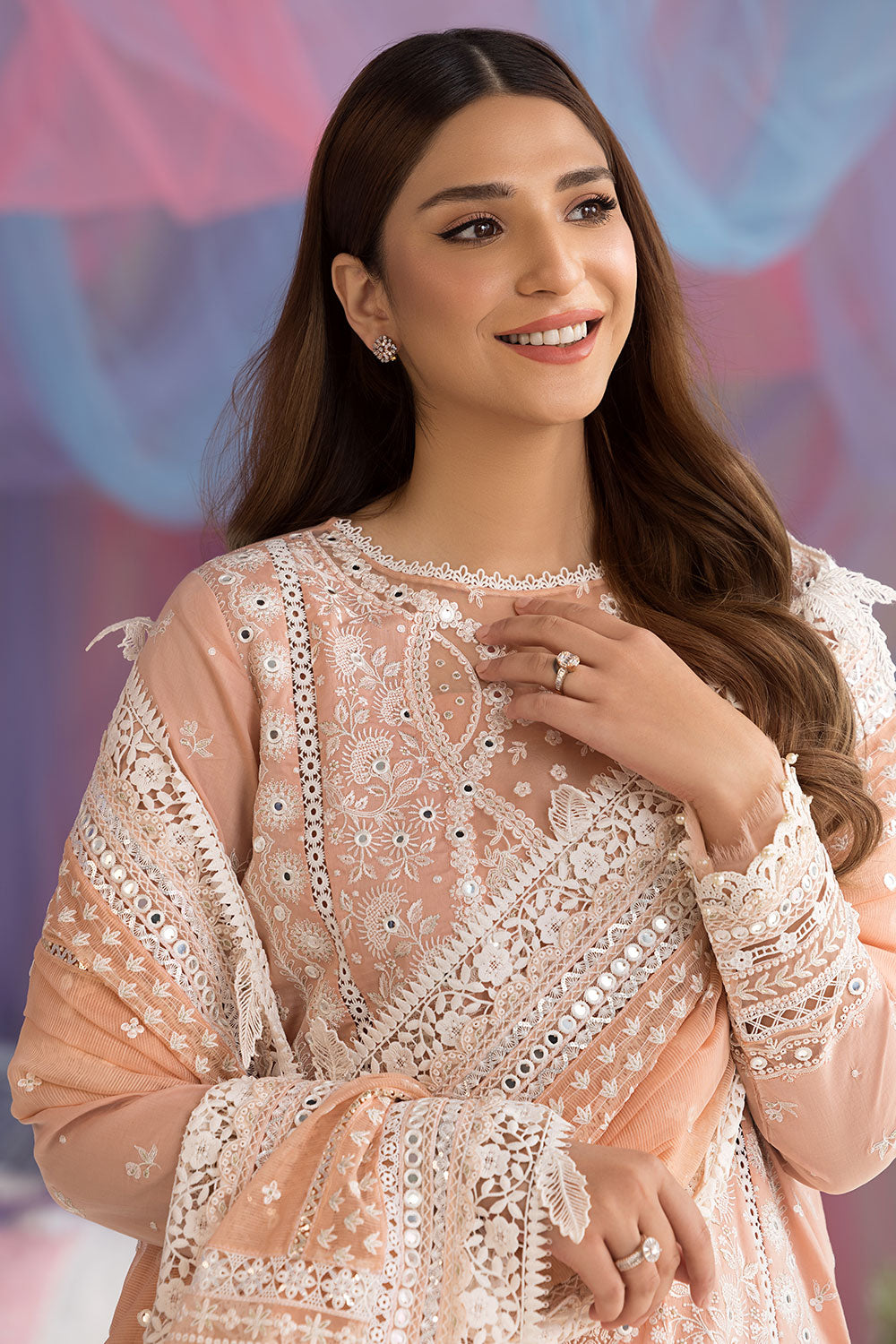 Sobia Nazir | Luxury Lawn 25 | 9B M Peach Lawn