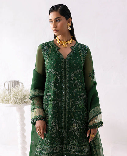 Republic Womenswear | Reve De Luxe 25 | LF-176 M Bottle Green Organza