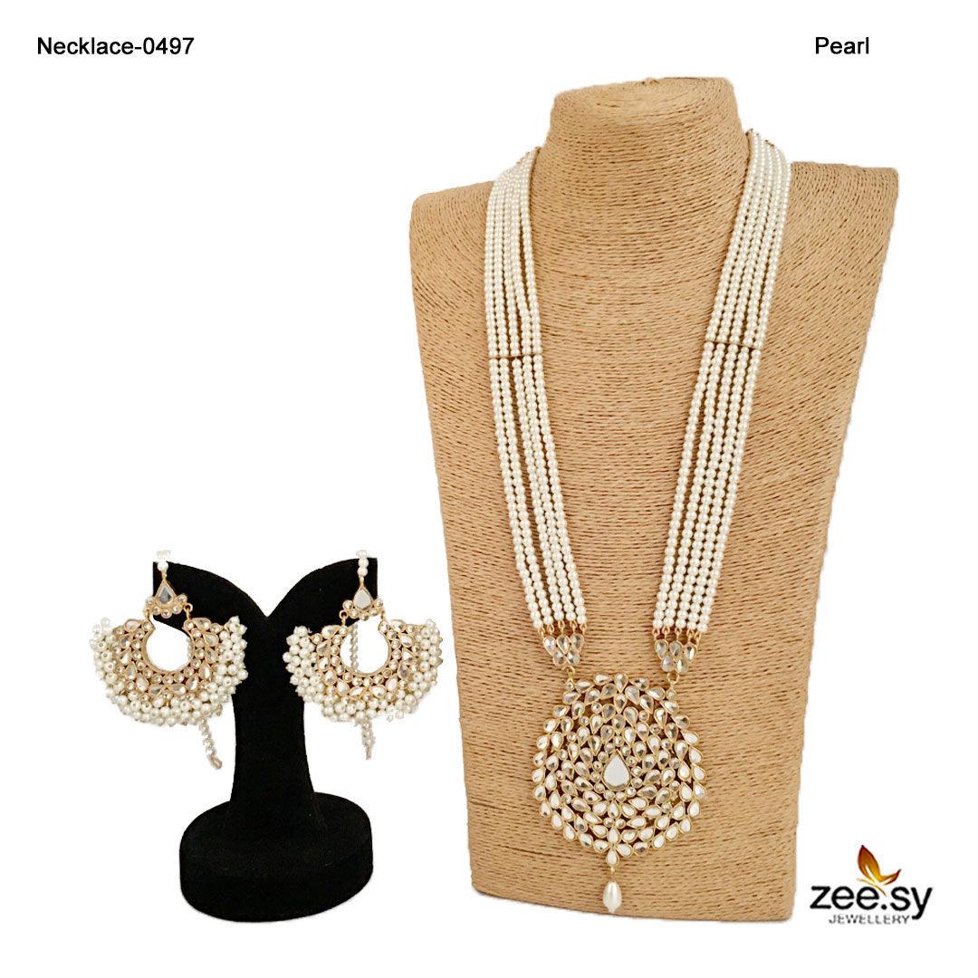 Lotus Necklace-0497 Pearl