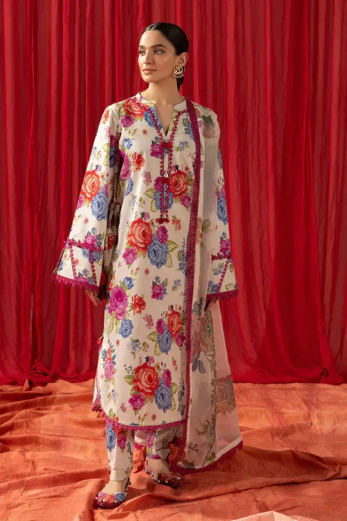 Alizeh | Sheen Lawn Prints 24 | LUNA ROSE - Pakistani Designer Dress - by Alizeh | Type: Luxury - 100% Original at Saira Sultan