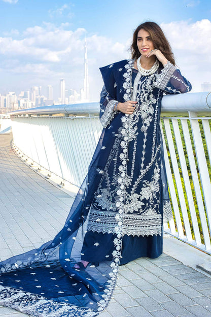 Kara | Kamdani Festive Collection | Lapis Dream XS Navy Cotton Net