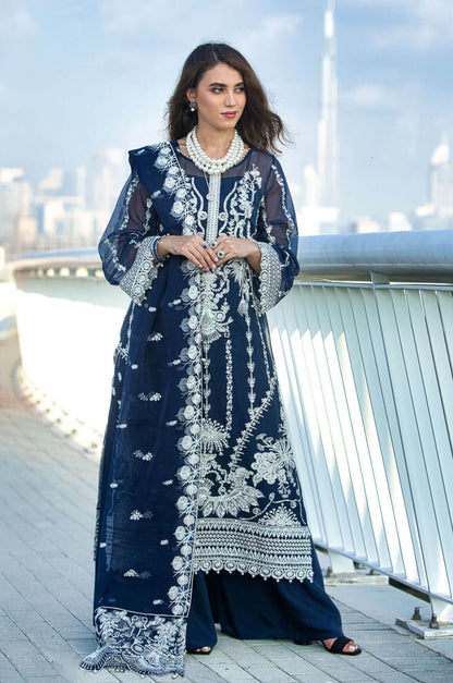 Kara | Kamdani Festive Collection | Lapis Dream XL Navy Cotton Net