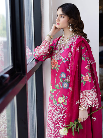 Mahnur | After Hours Luxury Lawn 25 | Laughter Lines XL Magenta Lawn