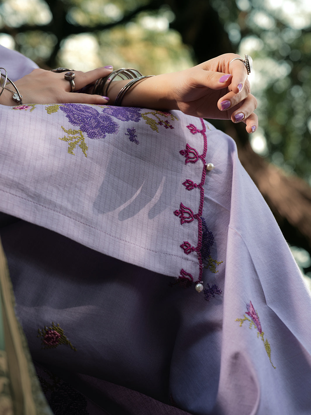 Hemstitch | The Garden Lawn | Lavender - Pakistani Designer Dress - by Hemstitch - Type : Ladies Clothes - 100% Original at Saira Sultan