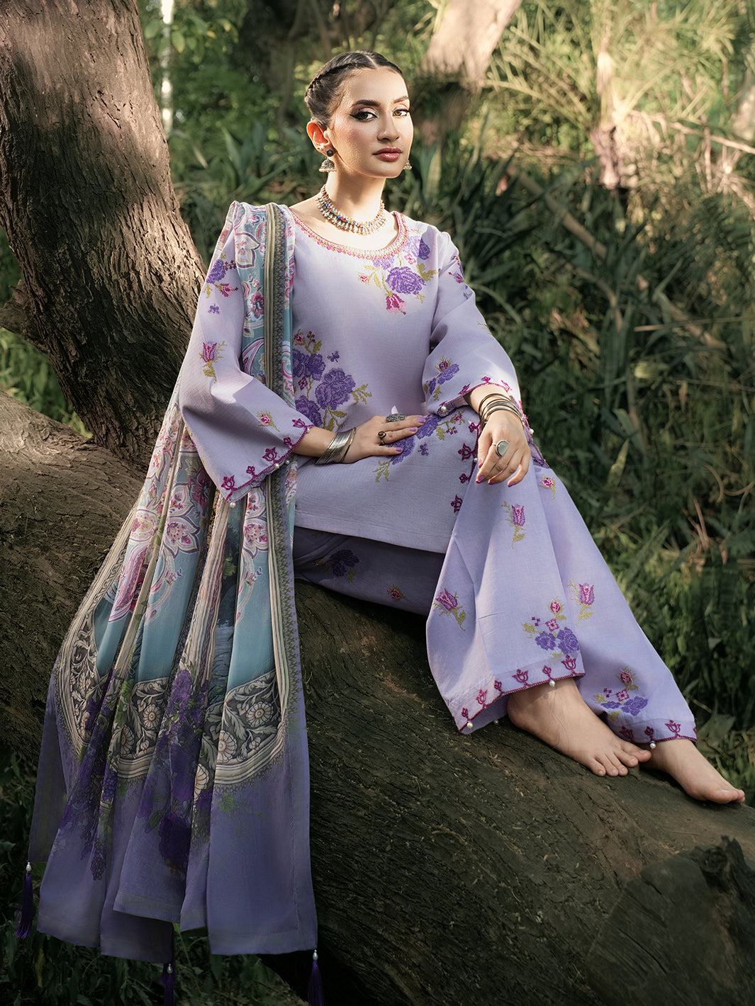 Hemstitch | The Garden Lawn | Lavender - Pakistani Designer Dress - by Hemstitch - Type : Ladies Clothes - 100% Original at Saira Sultan