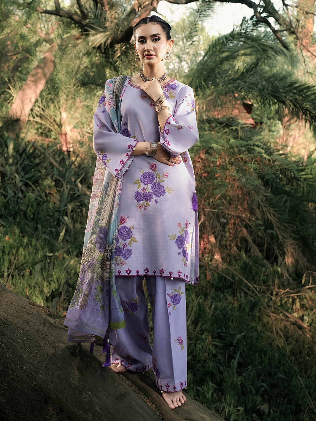Hemstitch | The Garden Lawn | Lavender - Pakistani Designer Dress - by Hemstitch - Type : Ladies Clothes - 100% Original at Saira Sultan