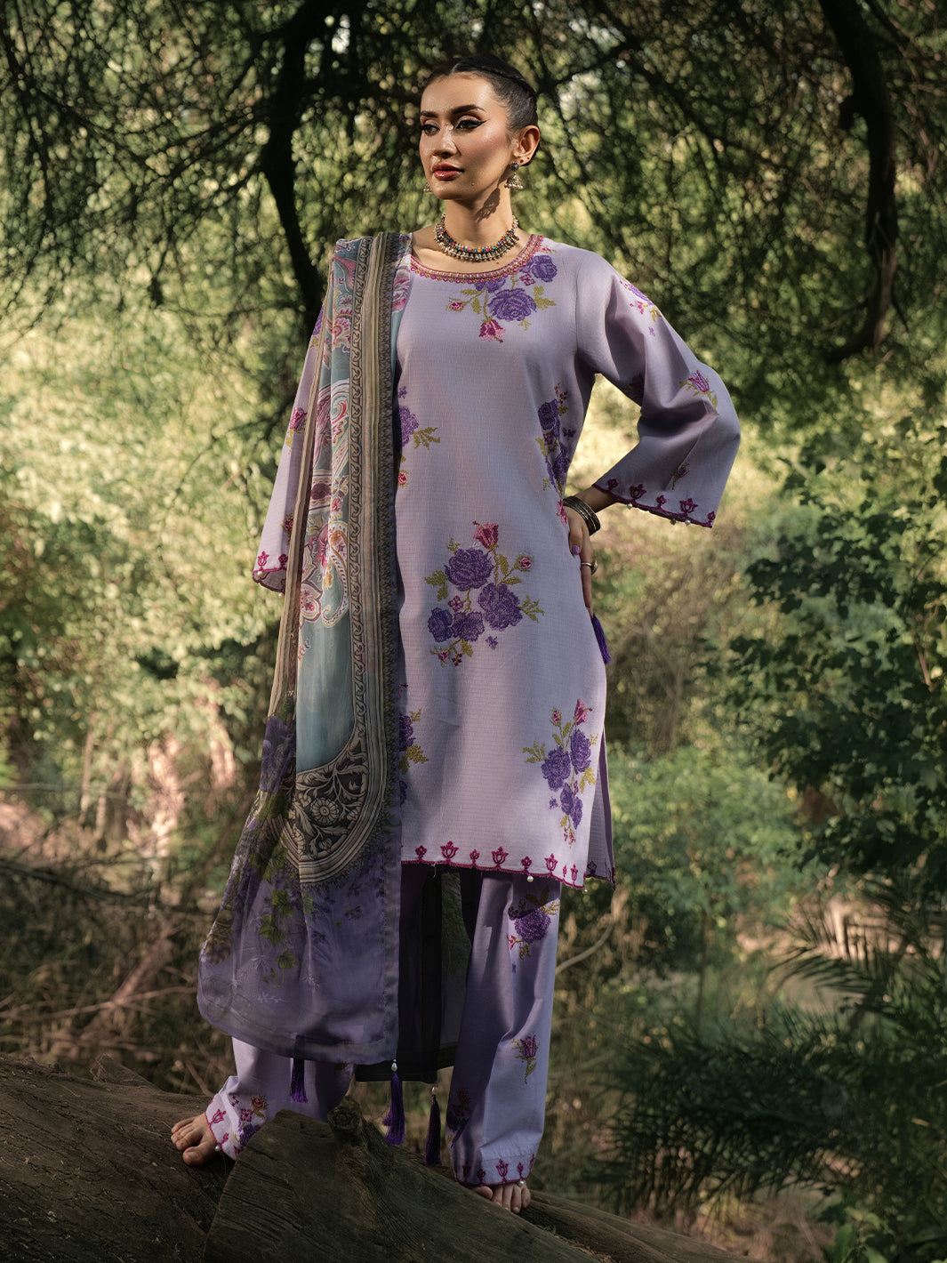 Hemstitch | The Garden Lawn | Lavender - Pakistani Designer Dress - by Hemstitch - Type : Ladies Clothes - 100% Original at Saira Sultan