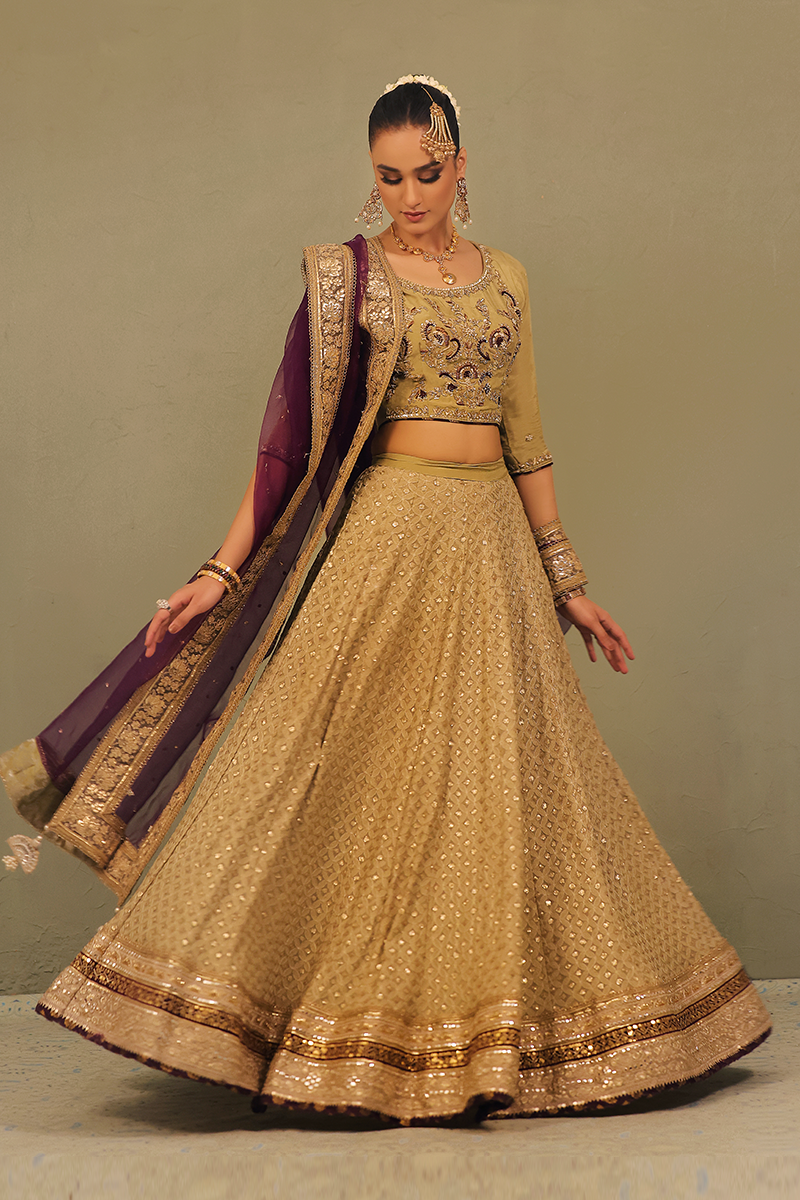 Mona Imran | Dilzaib Formals | Mahgul S Dull Brown Cotton Silk