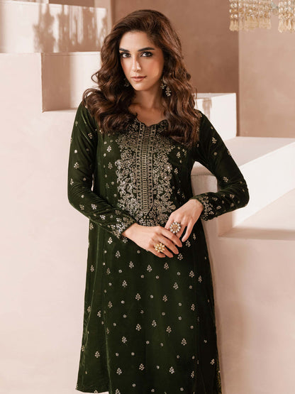 Lime Light | Velvet Pret | V-07 XL Deep Olive Green Velvet