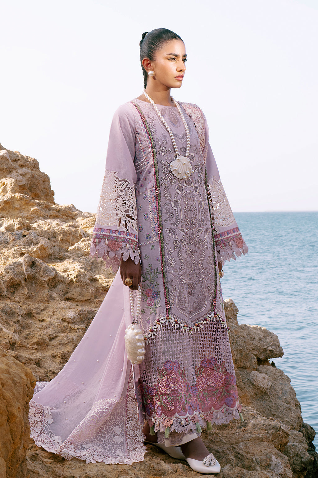 AJR Couture | Dastan Luxury Lawn 25 | Luxe XL Lilac Lawn