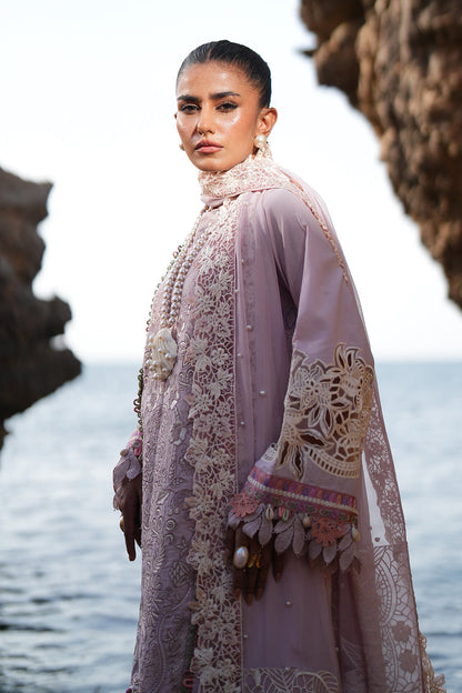 AJR Couture | Dastan Luxury Lawn 25 | Luxe L Lilac Lawn