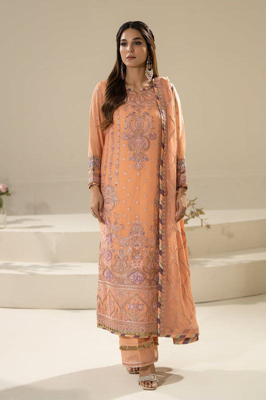 Imrozia Premium | Nisha Collection | M-83 ZIMAL XS Peach Chiffon