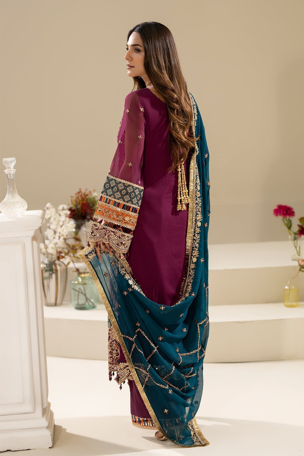 Imrozia Premium | Nisha Collection | M-84 ZEHAK S Magenta Chiffon