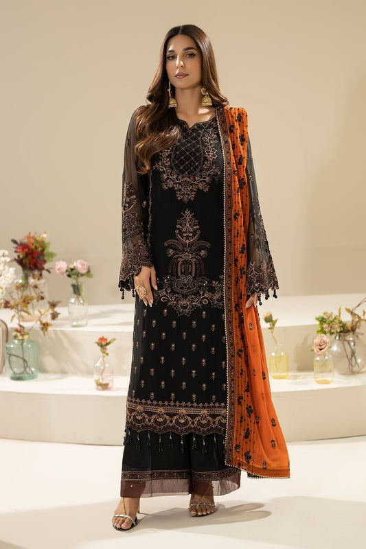 Imrozia Premium | Nisha Collection | M-87 WANIYA XS Black Chiffon