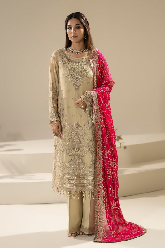 Imrozia Premium | Nisha Collection | M-88 RINZA XS Beige Chiffon