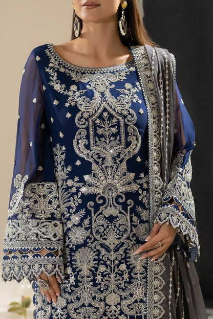 Imrozia Premium | Nisha Collection | M-89 LAMIYA M Navy Blue Chiffon