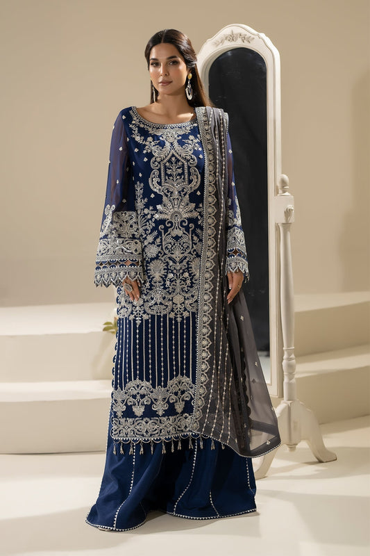 Imrozia Premium | Nisha Collection | M-89 LAMIYA XS Navy Blue Chiffon