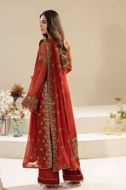 Imrozia Premium | Nisha Collection | M-90 AREESHA S Rust Chiffon