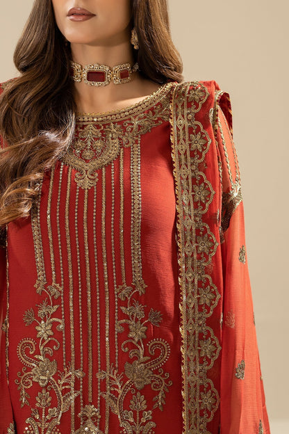 Imrozia Premium | Nisha Collection | M-90 AREESHA M Rust Chiffon