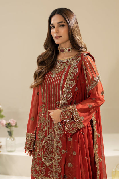 Imrozia Premium | Nisha Collection | M-90 AREESHA L Rust Chiffon