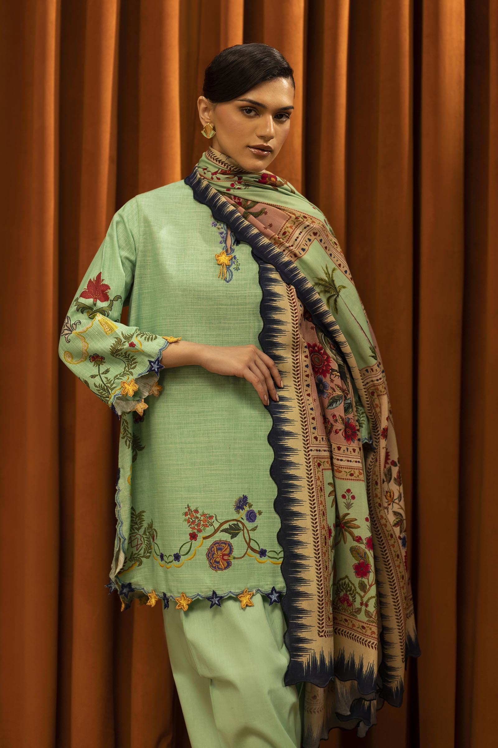 Sana Safinaz | Muzlin Winter 25 | M253-004B by Sana Safinaz - Designer Dress - Type : Ladies Clothes - Available at Saira Sultan - 100% Original 