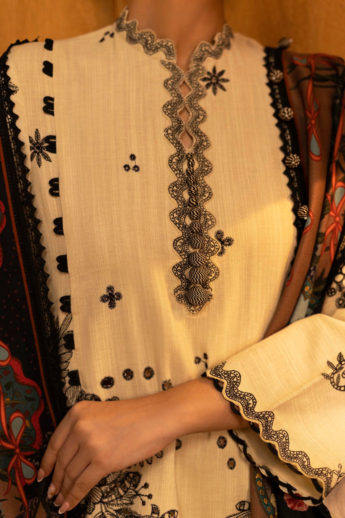 Sana Safinaz | Muzlin Winter 25 | M253-005B by Sana Safinaz - Designer Dress - Type : Ladies Clothes - Available at Saira Sultan - 100% Original 