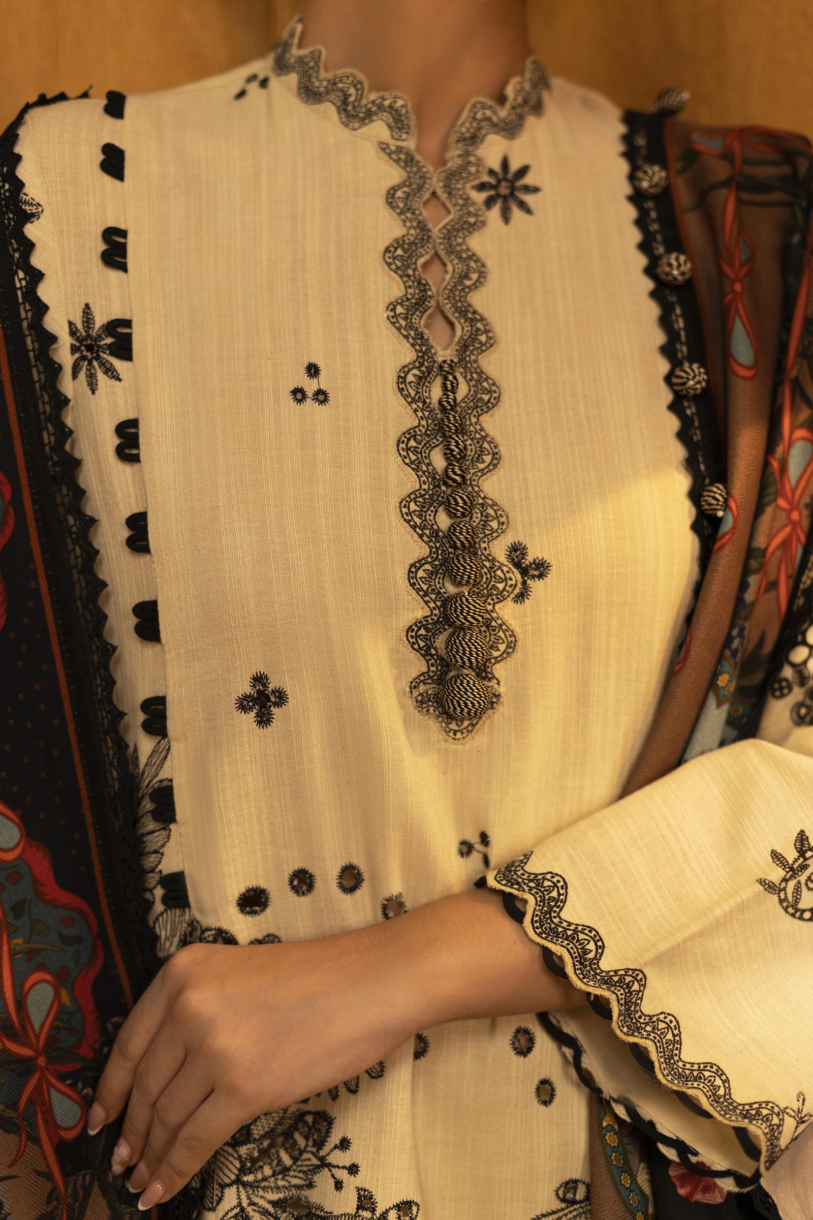 Sana Safinaz | Muzlin Winter 25 | M253-005B by Sana Safinaz - Designer Dress - Type : Ladies Clothes - Available at Saira Sultan - 100% Original 