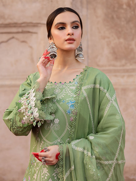 Parishay | Mastani Luxury Lawn 25 | MA - 11 M Mint Green Lawn