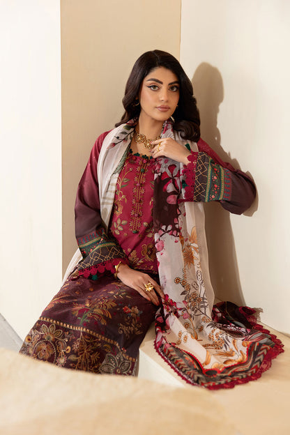Ramsha | Mashaal Luxury Lawn | L-1303 M Coral Red Lawn